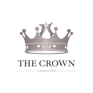 The Crown Cirencester logo – elegant crown graphic with boxing hares, representing a traditional British pub