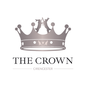 The Crown Cirencester logo – elegant crown graphic with boxing hares, representing a traditional British pub