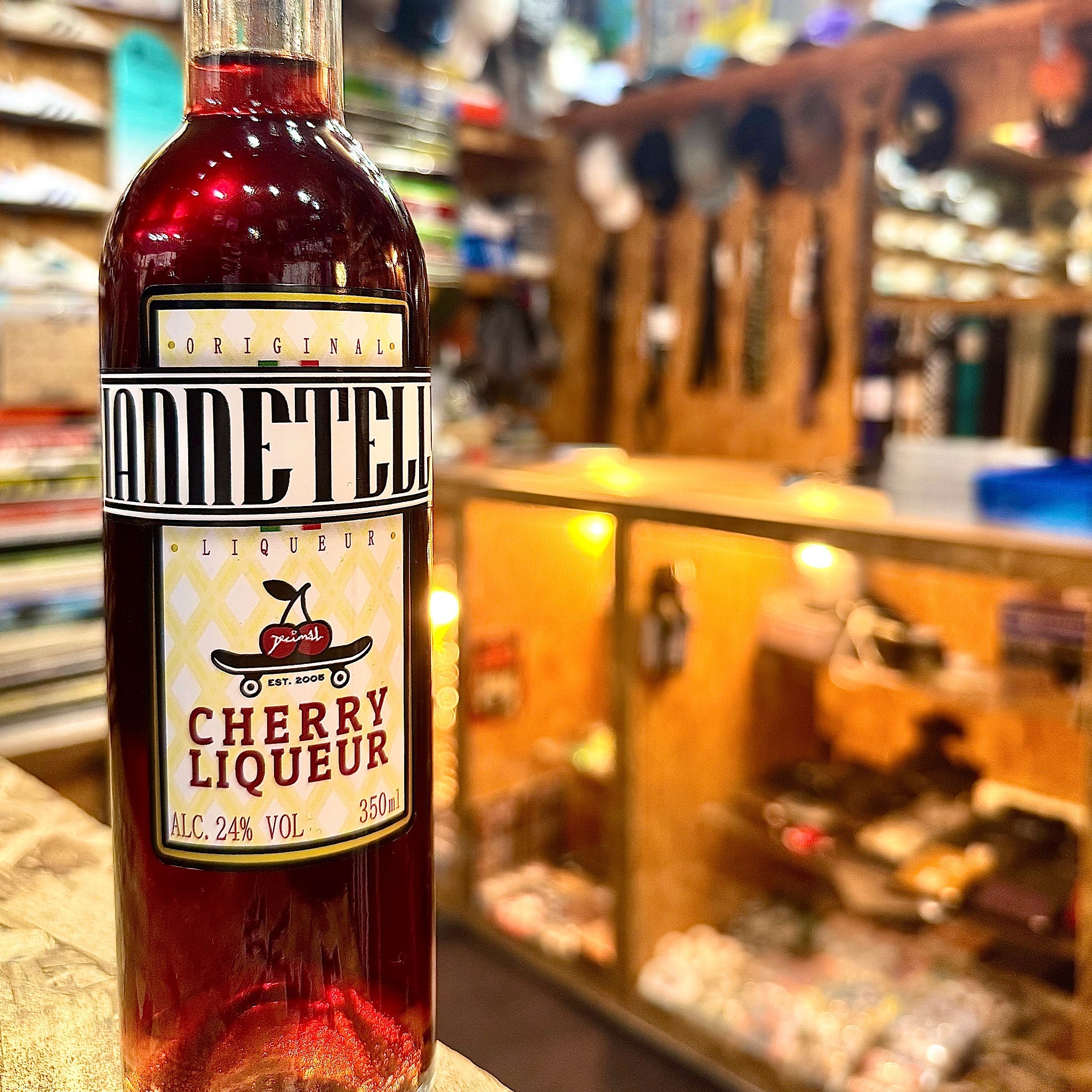 Iannetelli X Decimal Cherry Liqueur bottle with limited edition collaboration branding