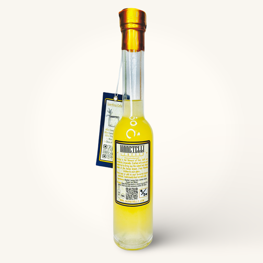 Small bottle of Italian limoncello showing iannetelli label