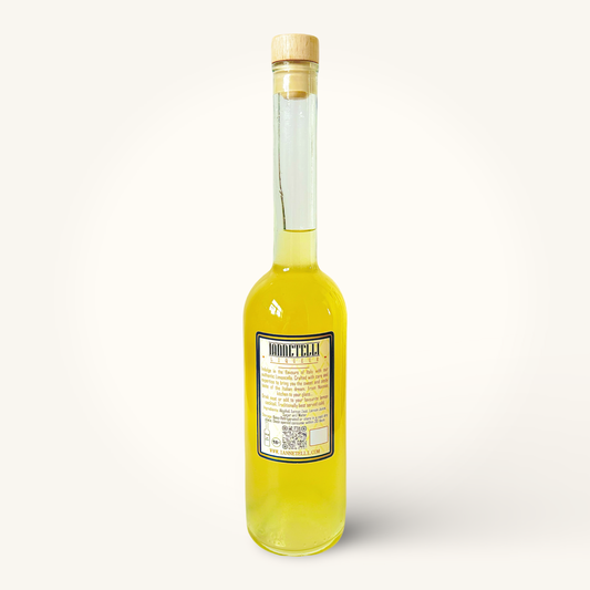 Large bottle of Italian Limoncello showing Iannetelli Label